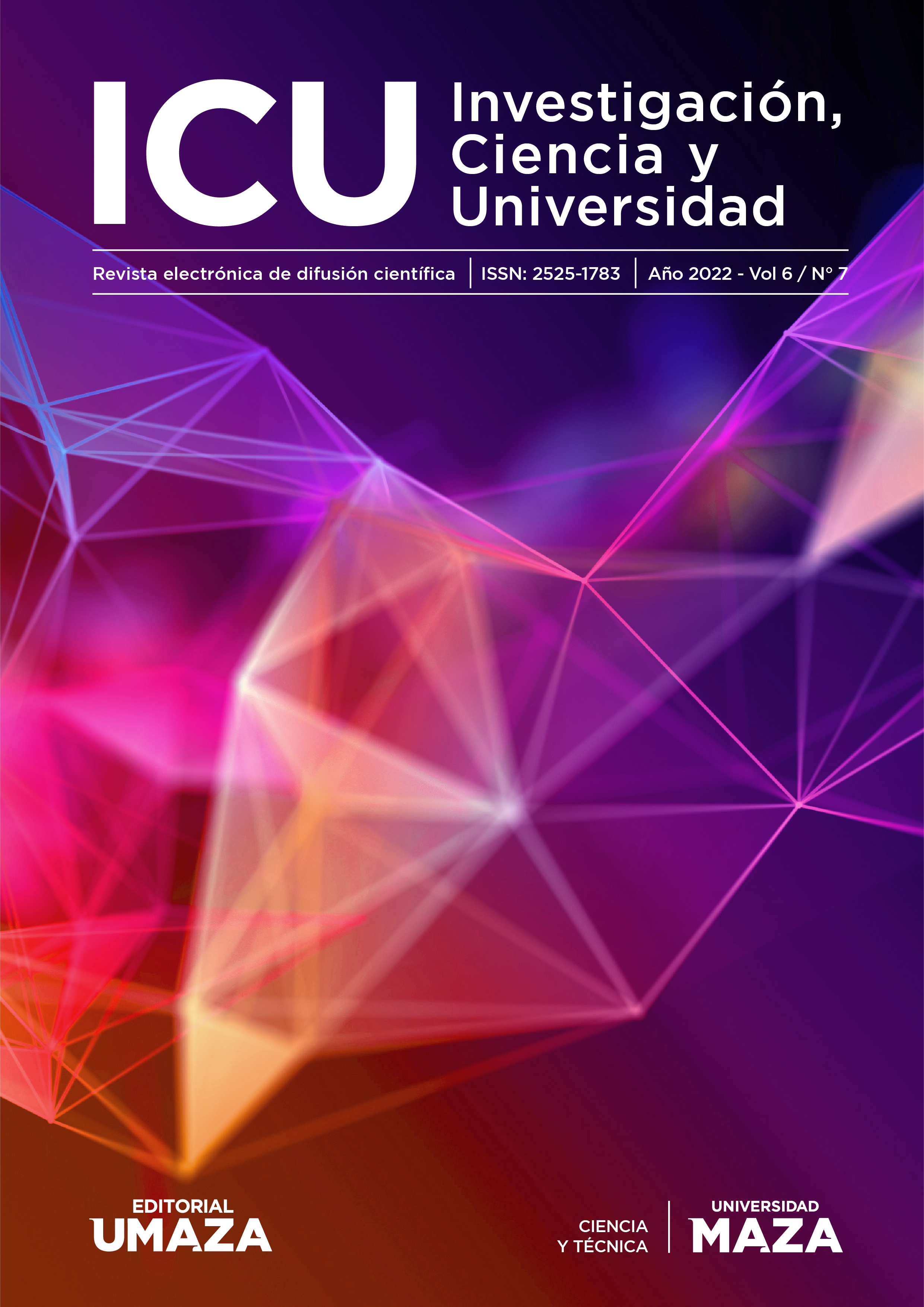 					Ver Vol. 6 Núm. 7 (2022): Nº7 - Revista ICU. Investigación, Ciencia y Universidad (ICU)
				