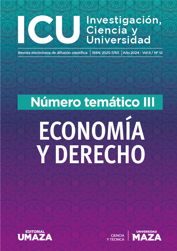 					Ver Vol. 8 Núm. 12 (2024): Nº12 - 3er Número Temático: Economía y Derecho - Revista ICU. Investigación, Ciencia y Universidad (ICU)
				